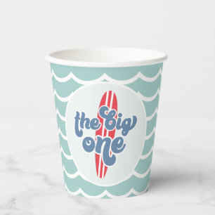 The Big One Surf Beach 1st Birthday Paper Cups