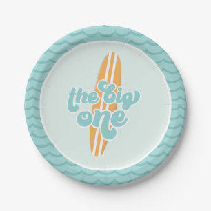 The Big One Surf Beach 1st Birthday Paper Plates