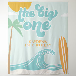 The Big One Surf Beach 1st Birthday Tapestry