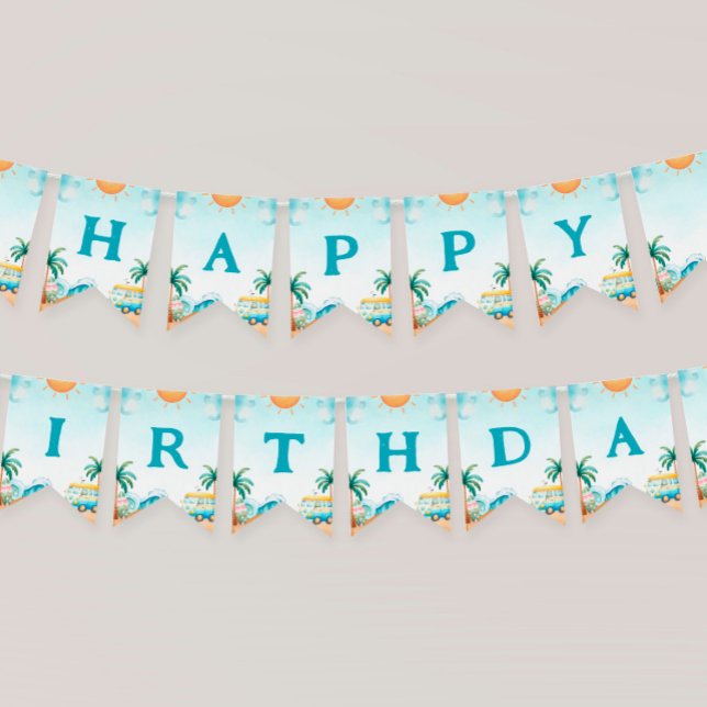The Big One, Surf Birthday  Bunting Flags (Creator Uploaded)