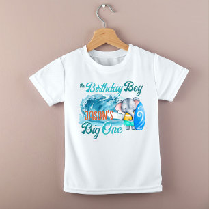 The big one surfing retro birthday baby elephant T-Shirt