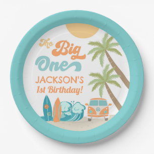 The Big One Surf's Up Birthday Party Paper Plates