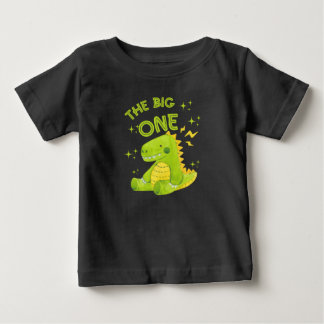 the big one turning one reel excited birthday ONE Baby T-Shirt