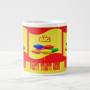 The big party starts here lets celebrate large coffee mug