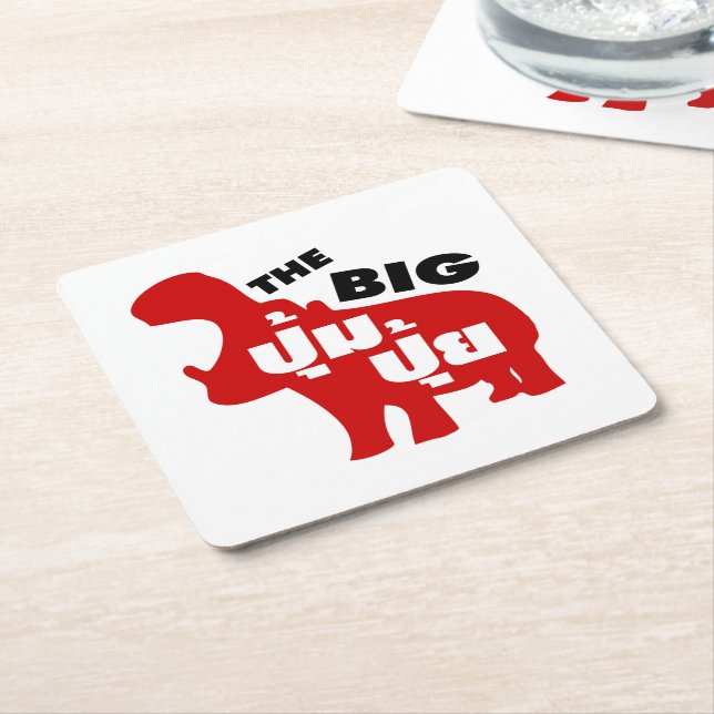 THE BIG PUM PUI ☆ Fat in Thai Language ☆ Square Paper Coaster (Angled)