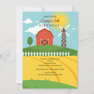 The Big Red Barn Birthday Invitation
