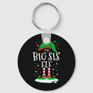 The Big Sis Elf Christmas Family Matching Xmas Sis Keychain