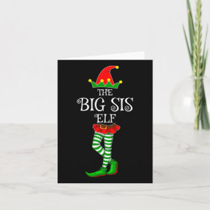 The Big Sis Elf Family Matching Xmas Funny Christm Card