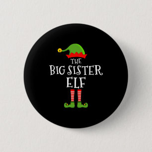 The Big Sister Elf Funny Christmas Matching Family 2 Inch Round Button