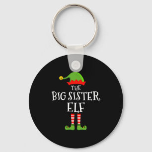 The Big Sister Elf Funny Christmas Matching Family Keychain