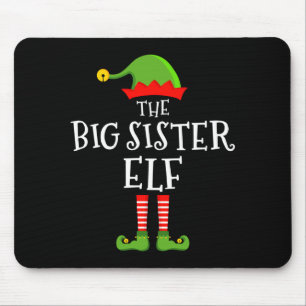 The Big Sister Elf Funny Christmas Matching Family Mouse Pad