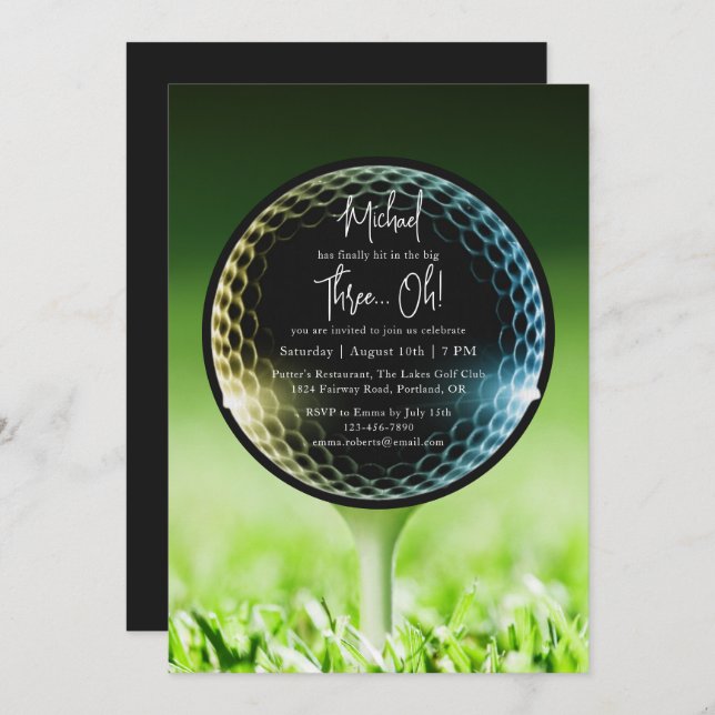 The Big Three-Oh Golf 30th Birthday Party Invitation (Front/Back)