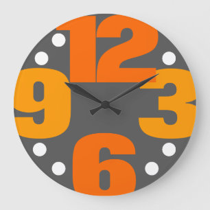 The Big Time - orange Large Clock