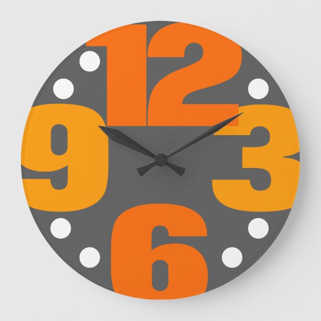 The Big Time - orange Large Clock (Front)
