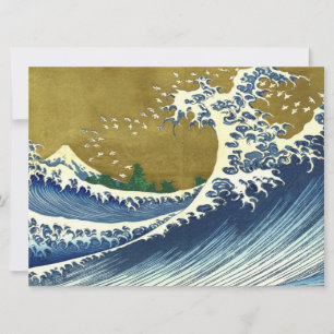 The Big Wave (Blue and Gold Japanese Art, Hokusai) Card