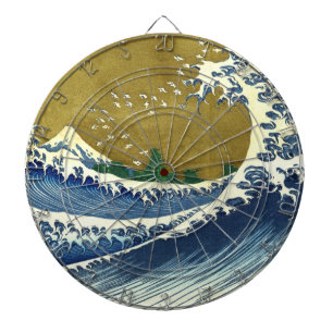 The Big Wave (Blue and Gold) (Katsushika Hokusai) Dartboard