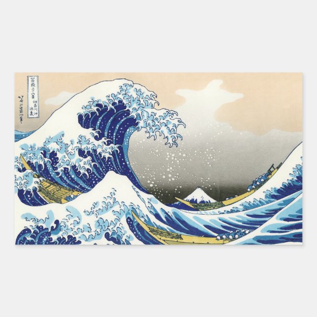 The big wave off Kanagawa Katsushika Hokusai Sticker (Front)