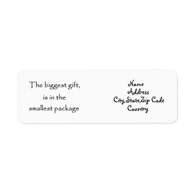 The biggest gift-address label (Front)
