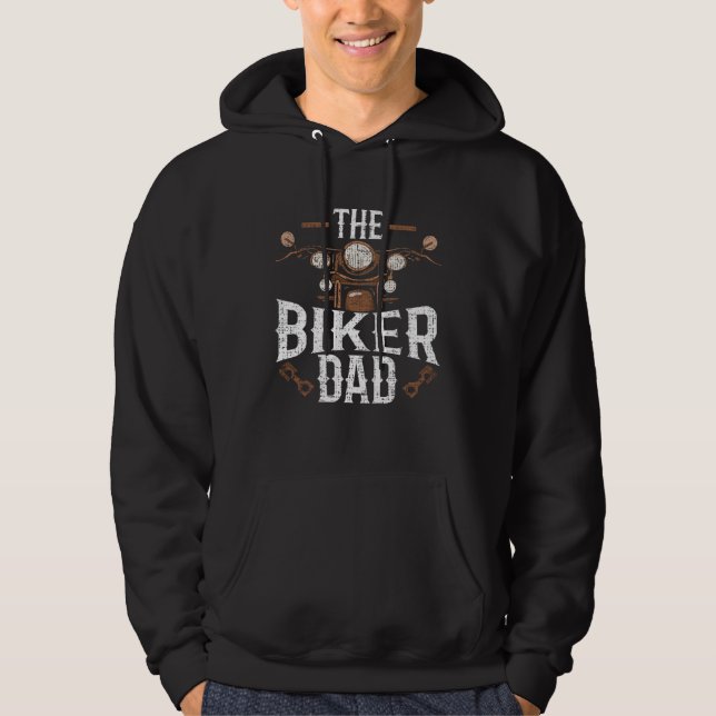 The Biker Dad  Motorcycle Biker Hoodie (Front)