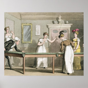 The Billiard Table, from 'The Tour of Dr Syntax in Poster