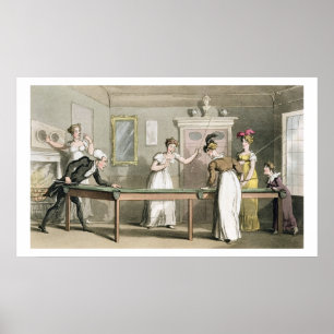The Billiard Table, from 'The Tour of Dr Syntax in Poster