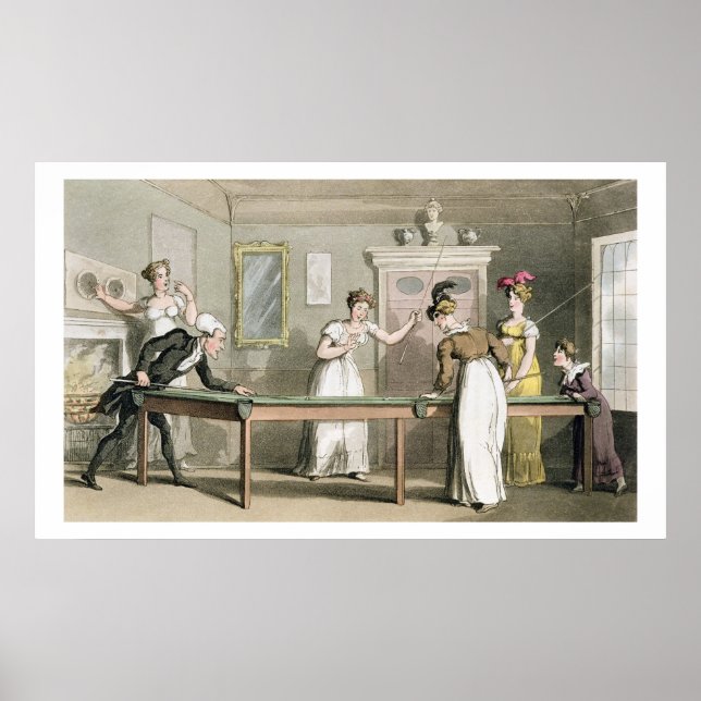 The Billiard Table, from 'The Tour of Dr Syntax in Poster (Front)