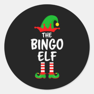 The Bingo Elf Matching Family Christmas  Classic Round Sticker