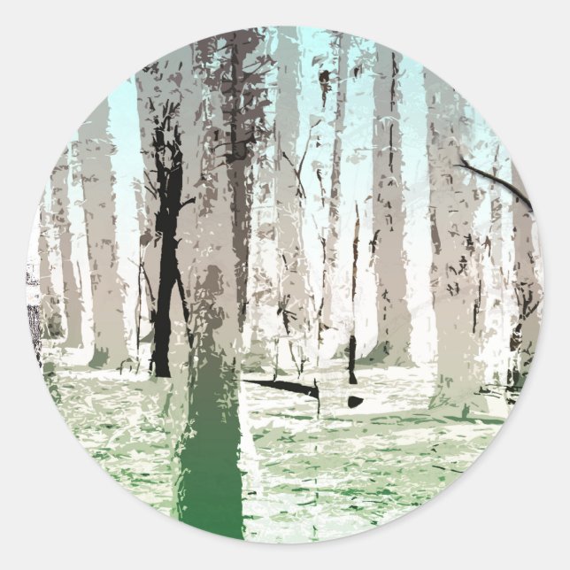 The Birch Forest Classic Round Sticker (Front)