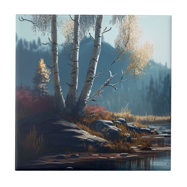 The Birches Northern Ireland Round, Birch View Tile (Front)