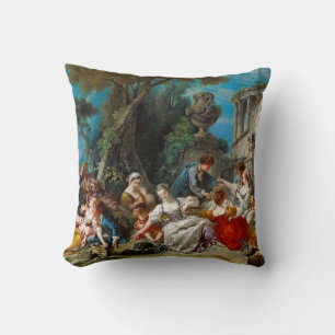 The Bird Catchers by Francois Boucher Throw Pillow
