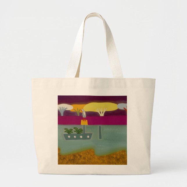 The Bird in the River Thames 2008 Large Tote Bag (Front)
