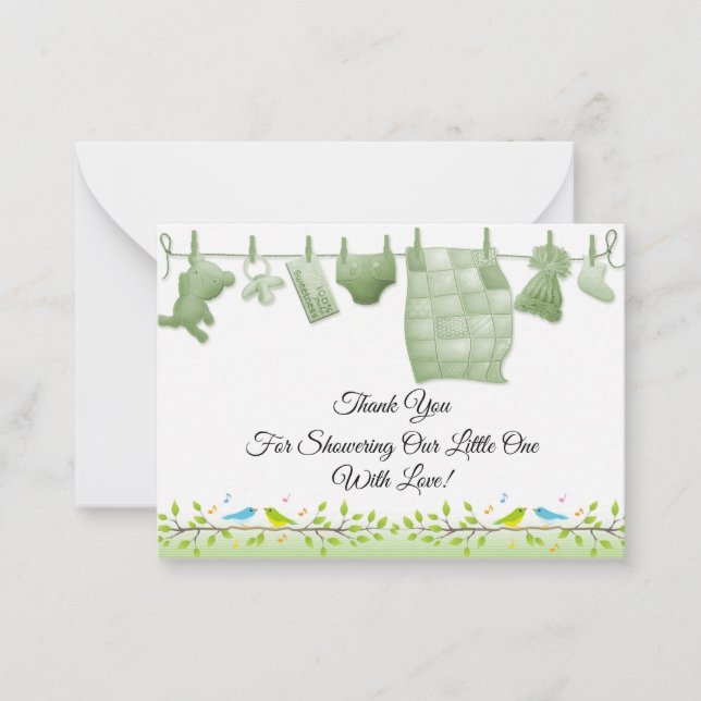 The Bird On Branch Tree Thank You Card (Front)