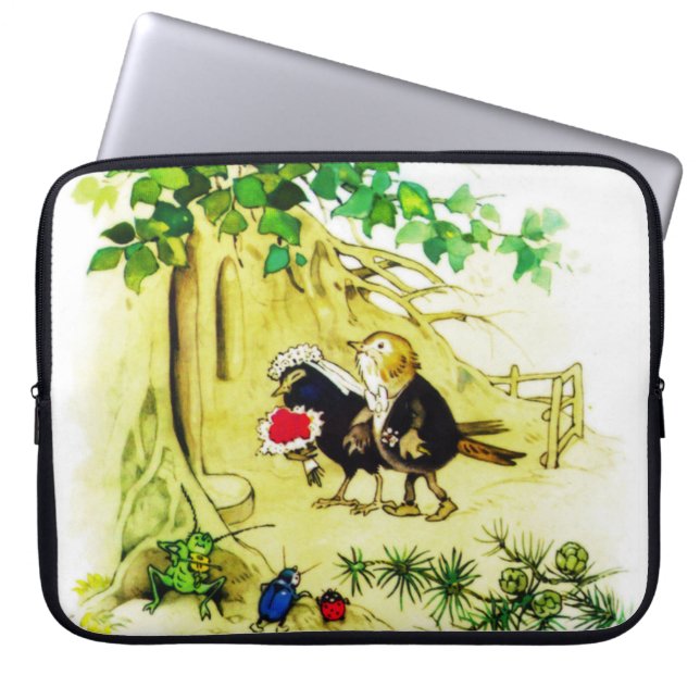 The Bird Wedding Laptop Sleeve (Front)