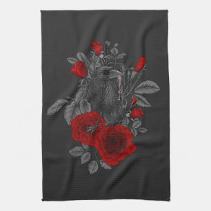 The bird with the silver key kitchen towel