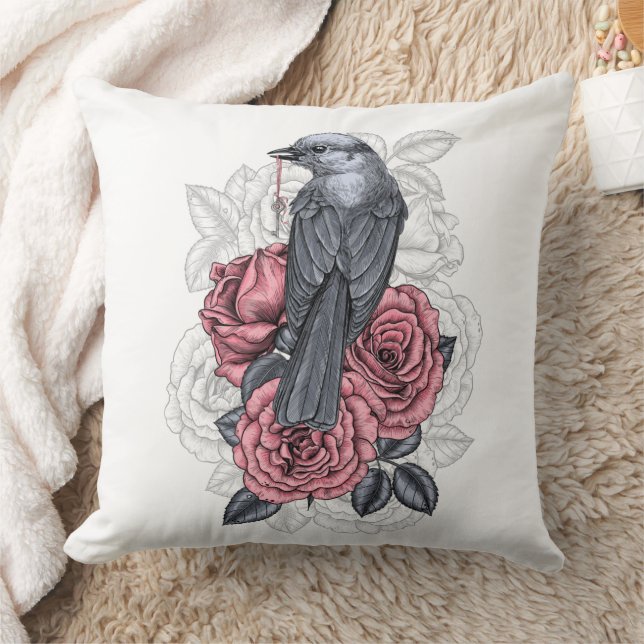 The bird with the silver key throw pillow (Blanket)