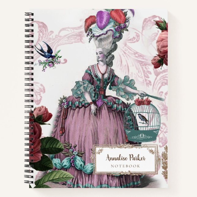 The Birdcage  French inspired  Personalized  Notebook (Front)