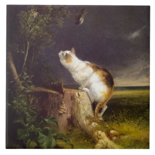 The Birdwatcher (by William Holbrook Beard) Tile
