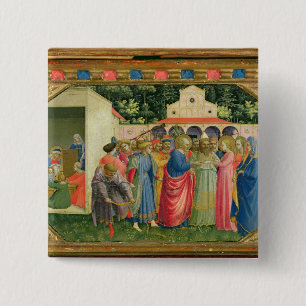 The Birth and Marriage of the Virgin 2 Inch Square Button