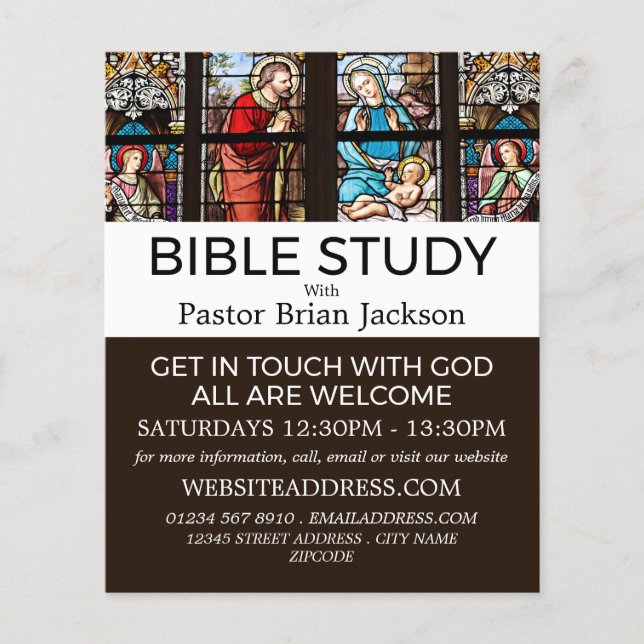 The Birth of Christ, Christian Bible Class Advert Flyer (Front)