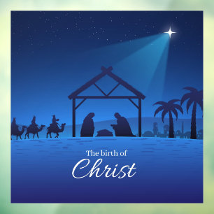 The Birth of Christ Nativity Scene  Window Cling