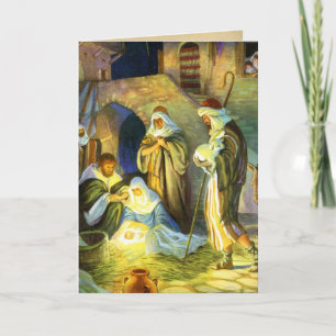 The birth of Jesus Christmas Card