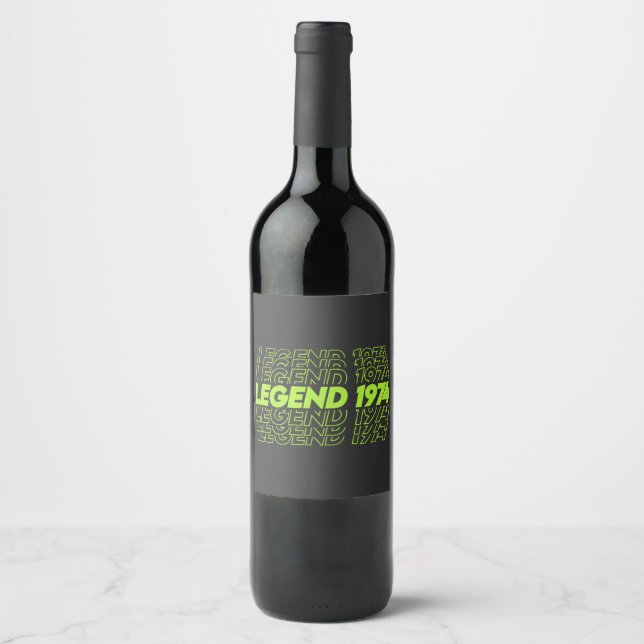 The Birth of Legends 1974 Vintage Wine Label  (Front)