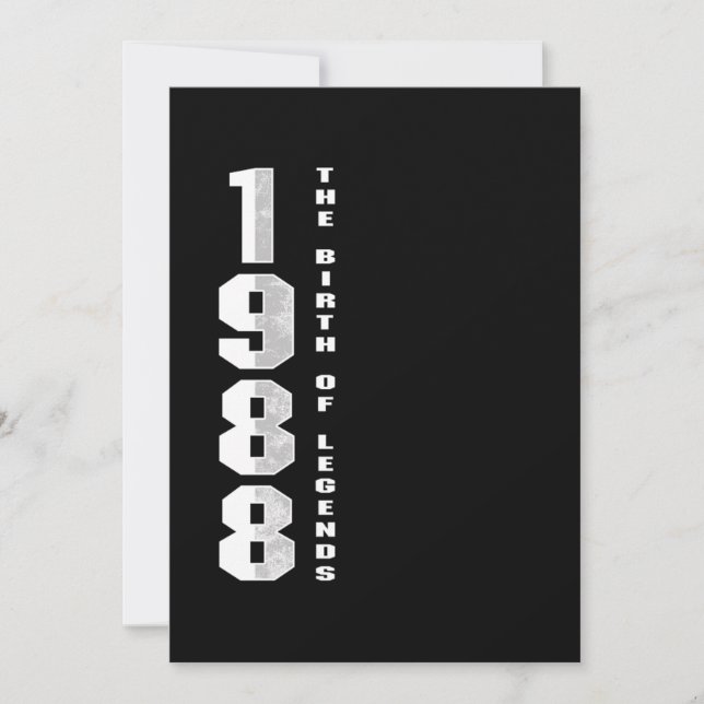 The Birth Of Legends 1988 32 nd Birthday Gift Invitation (Front)