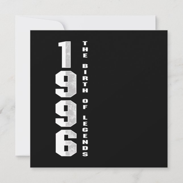 The Birth Of Legends 1996 24 th Birthday Gift Invitation (Front)