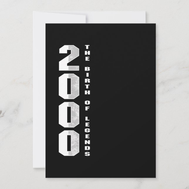The Birth Of Legends 2000 20 th Birthday Gift Invitation (Front)