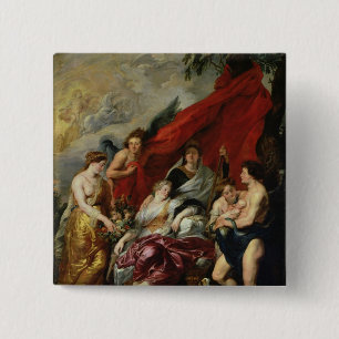 The Birth of Louis XIII at Fontainebleau 2 Inch Square Button