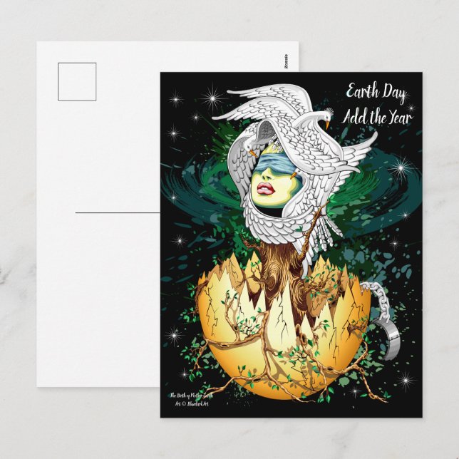 The Birth of Mother Earth  Holiday Postcard (Front/Back)