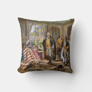 The Birth of Old Glory Percy Moran Throw Pillow