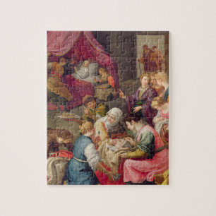 The Birth of the Virgin, 1640 (oil on canvas) Jigsaw Puzzle