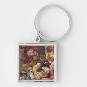 The Birth of the Virgin, 1640 (oil on canvas) Keychain